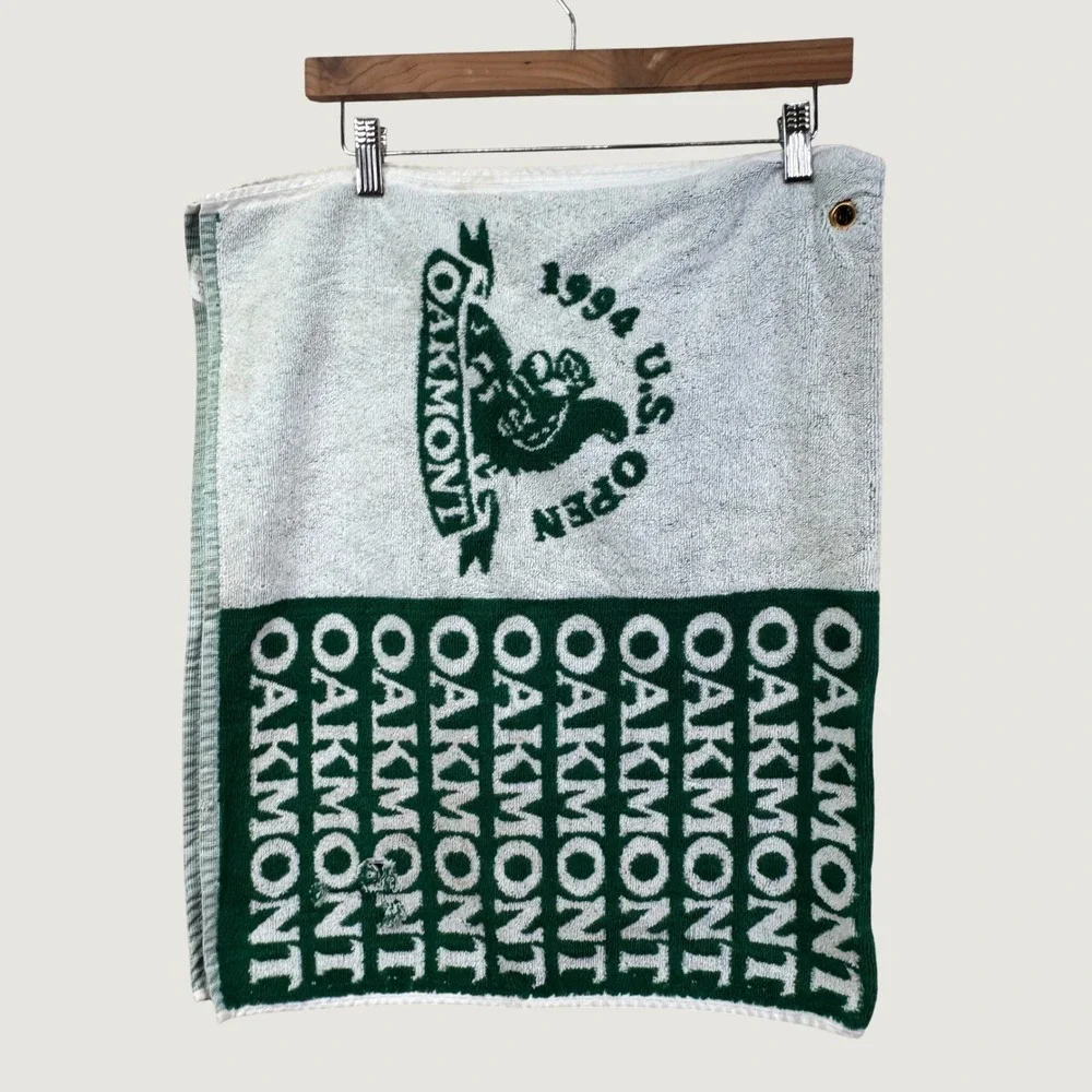 Vintage 1994 US Open Oakmont County Club Golf Towel Green White PGA Decor